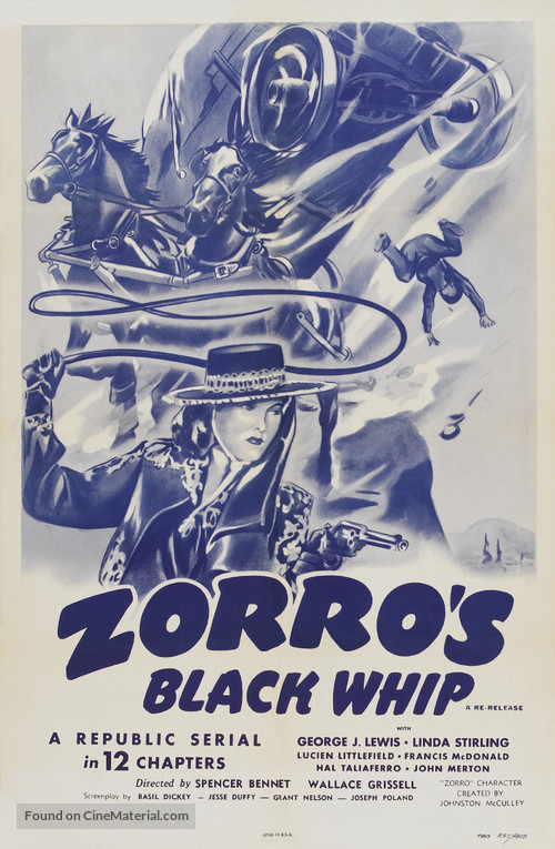 Zorro&#039;s Black Whip - Re-release movie poster