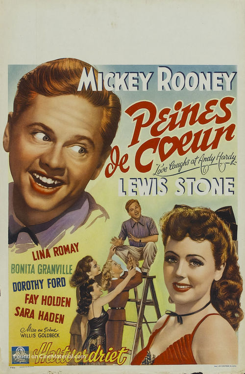 Love Laughs at Andy Hardy - Belgian Movie Poster