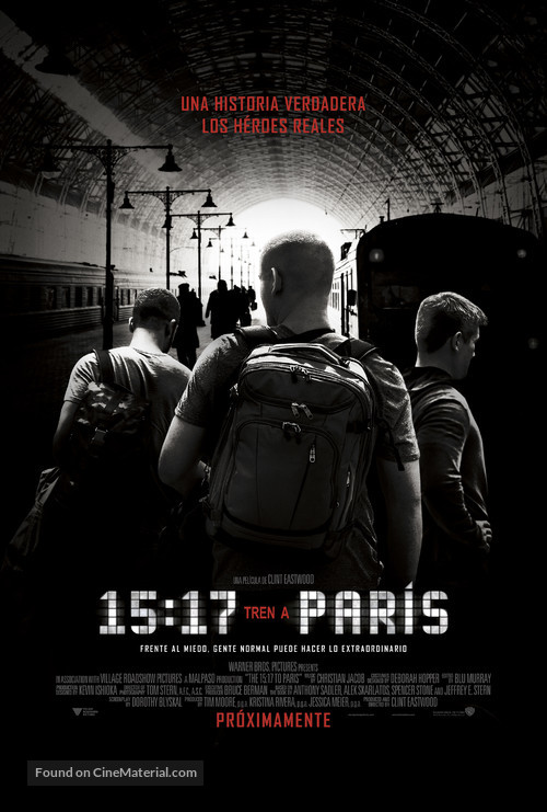 The 15:17 to Paris - Mexican Movie Poster