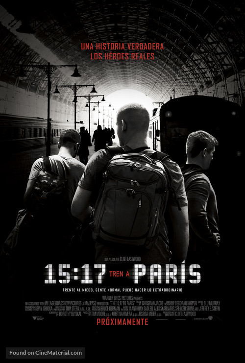 The 15:17 to Paris - Mexican Movie Poster