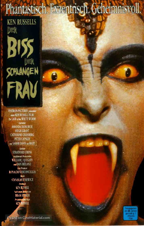 The Lair of the White Worm - German VHS movie cover