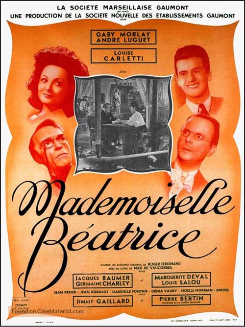 Mademoiselle B&egrave;atrice - French Movie Poster