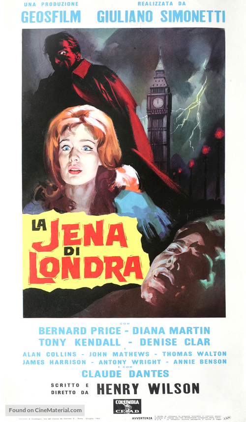 La jena di Londra - Italian Movie Poster