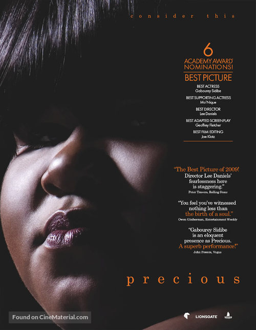 Precious: Based on the Novel Push by Sapphire - For your consideration movie poster