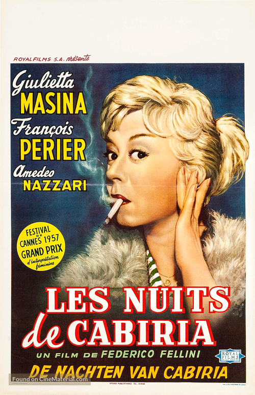 Le notti di Cabiria - Belgian Movie Poster