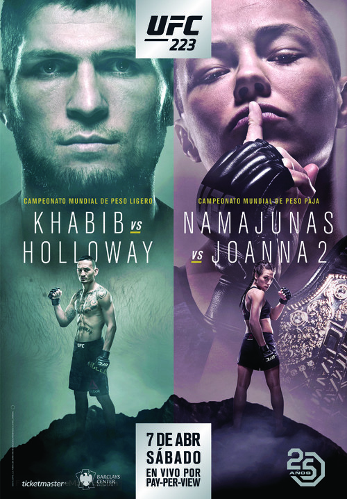 UFC 223: Khabib vs Iaquinta - Mexican Movie Poster