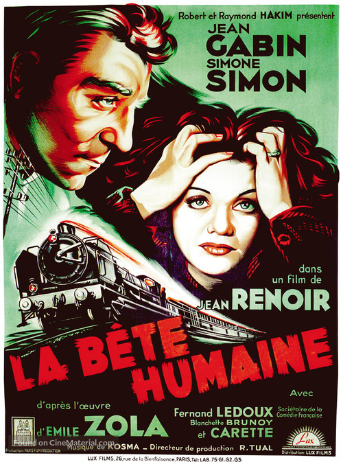 La b&ecirc;te humaine - French Movie Poster