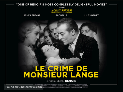 Le crime de Monsieur Lange - British Movie Poster