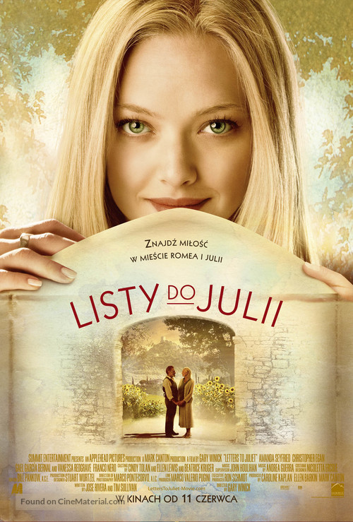 Letters to Juliet - Polish Movie Poster