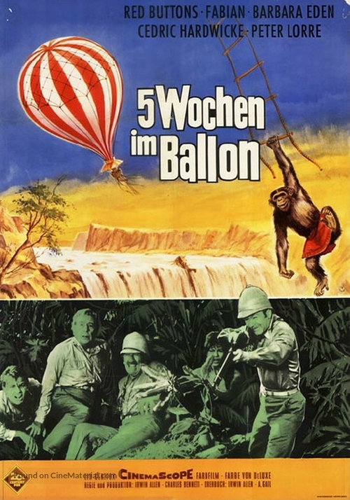 Five Weeks in a Balloon - German Movie Poster