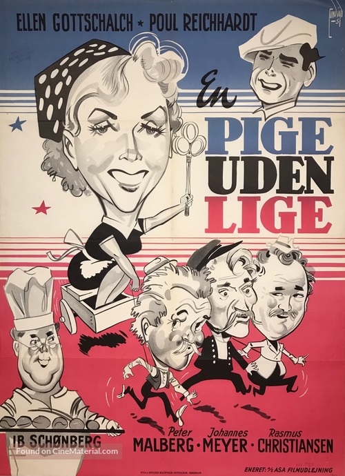 En pige uden lige - Danish Movie Poster