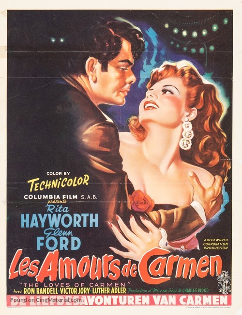 The Loves of Carmen - Belgian Movie Poster