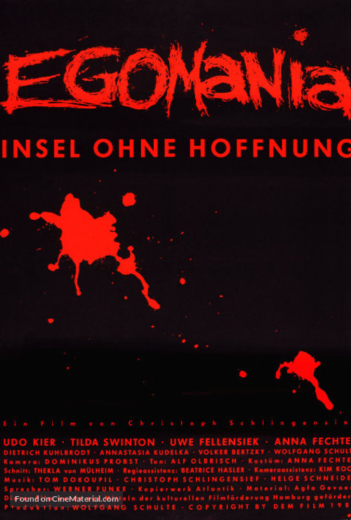 Egomania - Insel ohne Hoffnung - German Movie Poster