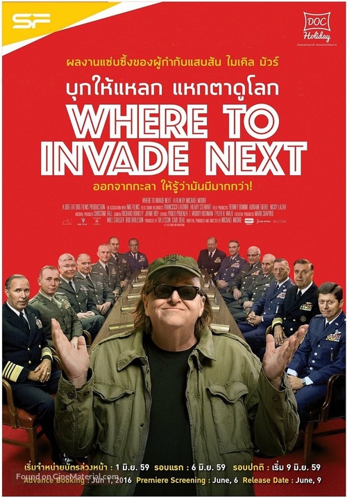 Where to Invade Next - Thai Movie Poster
