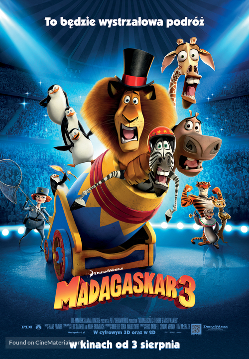 Madagascar 3: Europe&#039;s Most Wanted - Polish Movie Poster