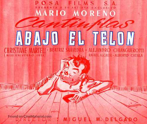 Abajo el tel&oacute;n - Mexican Movie Poster