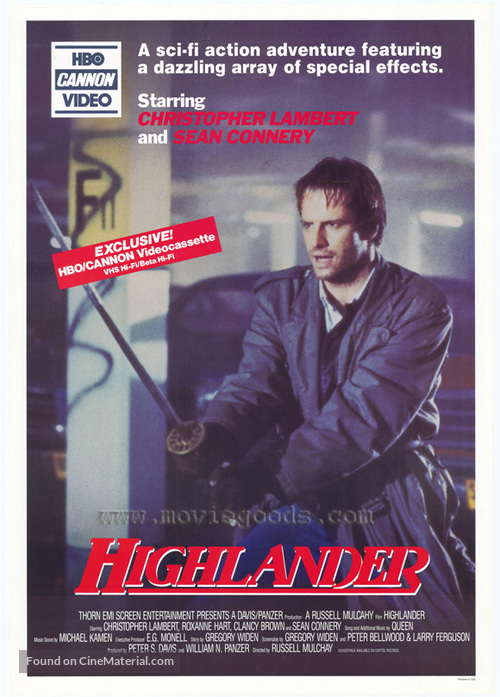 Highlander - Video release movie poster