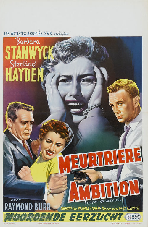 Crime of Passion - Belgian Theatrical movie poster