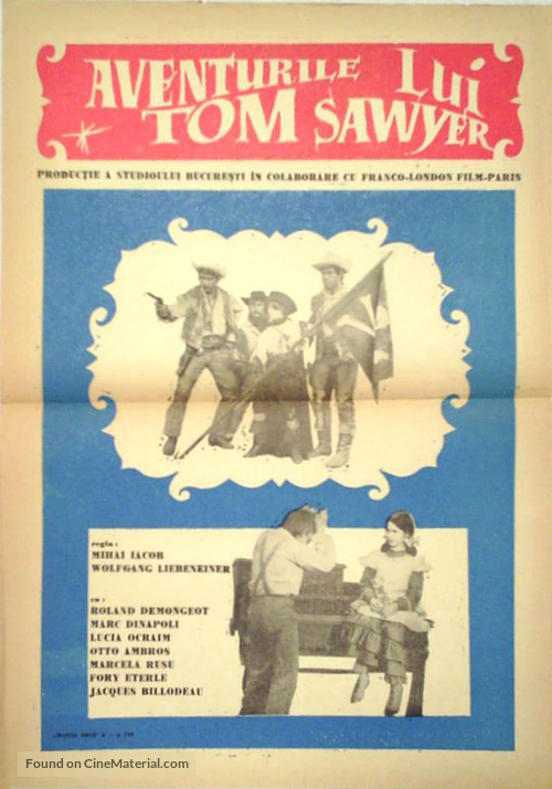&quot;Les aventures de Tom Sawyer&quot; - Romanian Movie Poster