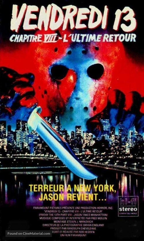 Friday the 13th Part VIII: Jason Takes Manhattan - French VHS movie cover