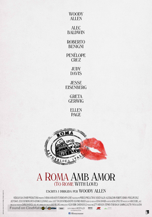 To Rome with Love - Andorran Movie Poster