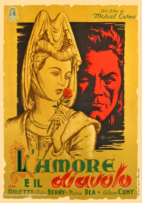Les visiteurs du soir - Italian Movie Poster