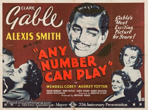Any Number Can Play - British Movie Poster