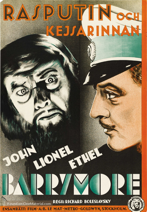 Rasputin and the Empress - Swedish Movie Poster