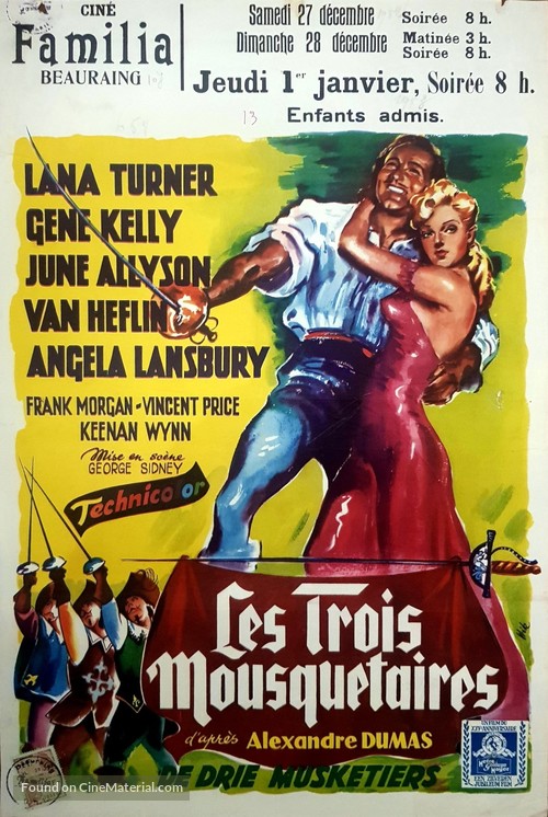 The Three Musketeers - Belgian Movie Poster