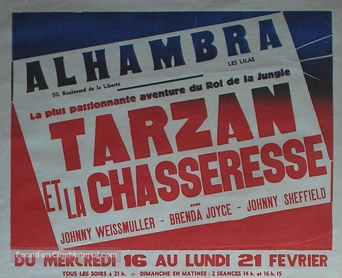 Tarzan and the Huntress - French Movie Poster