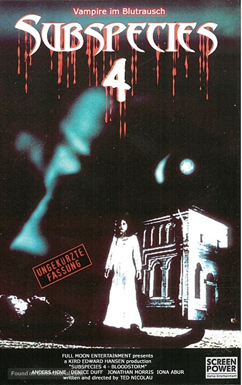 Subspecies 4: Bloodstorm - German VHS movie cover