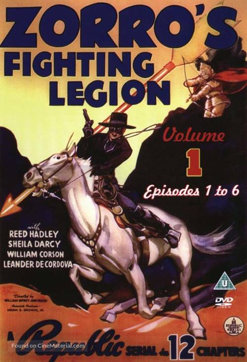 Zorro&#039;s Fighting Legion - British DVD movie cover