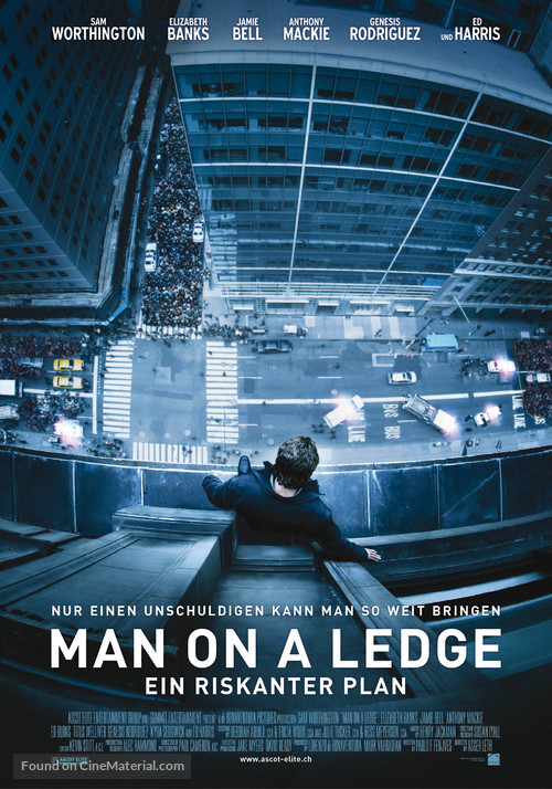 Man on a Ledge - Swiss Movie Poster