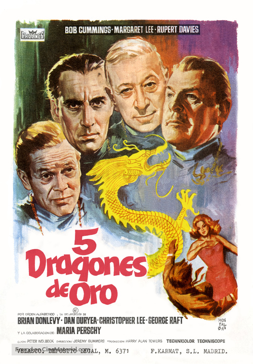 Five Golden Dragons - Spanish Movie Poster