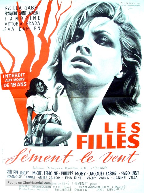 Les filles s&egrave;ment le vent - French Movie Poster
