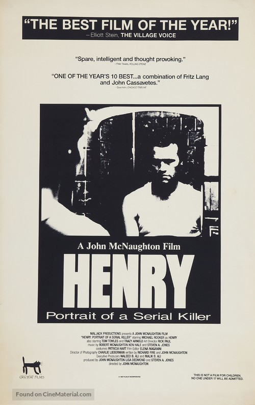 Henry: Portrait of a Serial Killer - Movie Poster