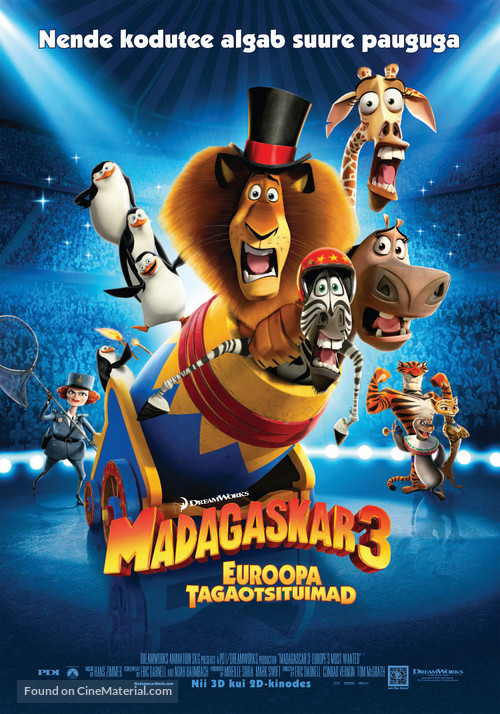 Madagascar 3: Europe&#039;s Most Wanted - Estonian Movie Poster