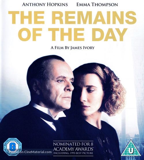 The Remains of the Day - British Blu-Ray movie cover