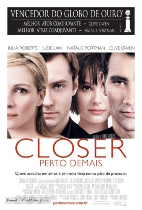 Closer - Portuguese Movie Poster