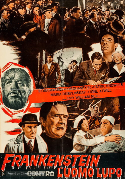 Frankenstein Meets the Wolf Man - Italian Movie Poster