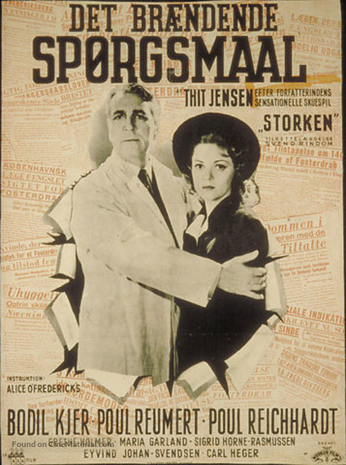 Det br&aelig;ndende sp&oslash;rgsm&aring;l - Danish Movie Poster