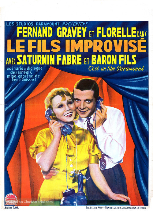 Le fils improvis&eacute; - Belgian Movie Poster