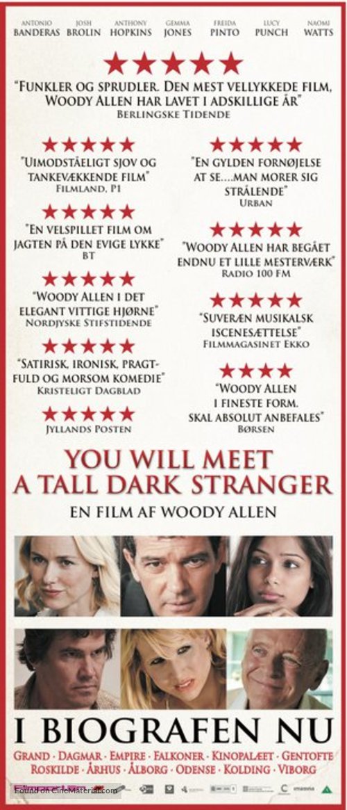 You Will Meet a Tall Dark Stranger - Danish Movie Poster
