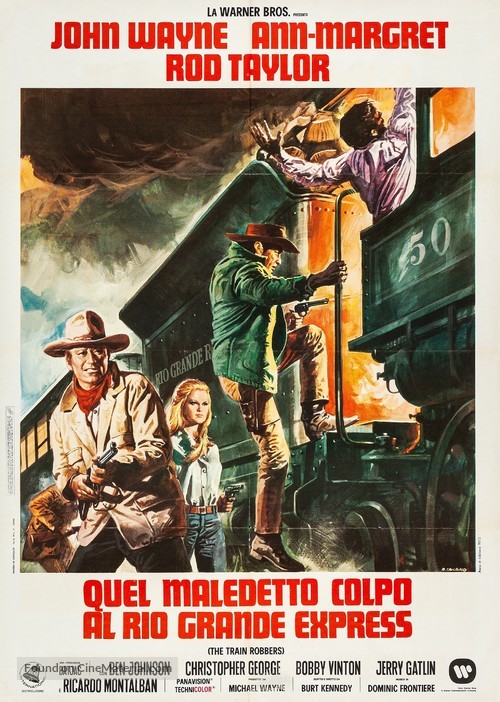 The Train Robbers - Italian Movie Poster