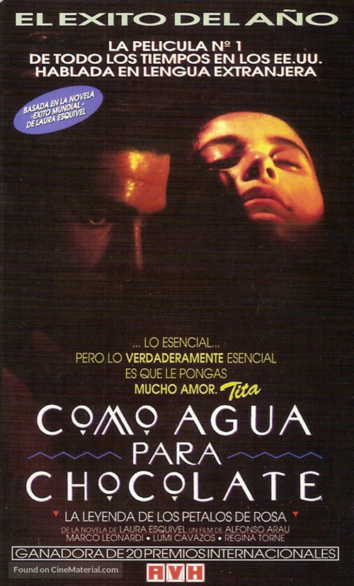 Como agua para chocolate - Argentinian VHS movie cover