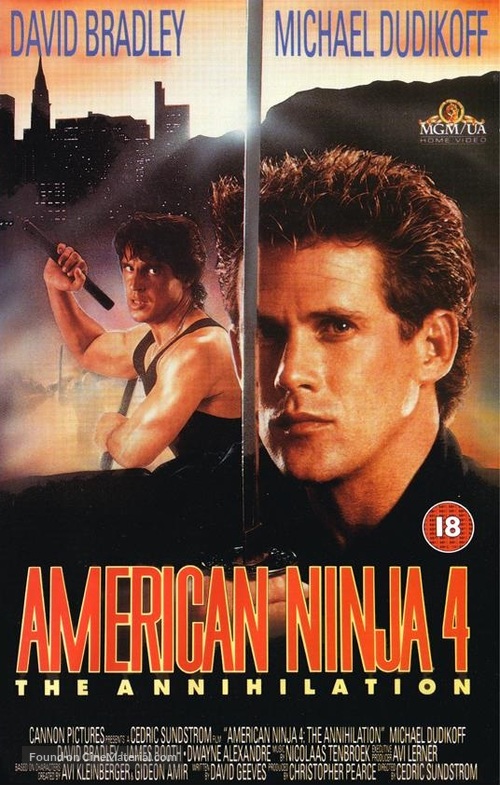 American Ninja 4: The Annihilation - British VHS movie cover