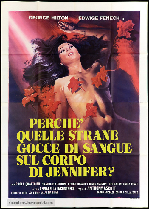 Perch&egrave; quelle strane gocce di sangue sul corpo di Jennifer? - Italian Movie Poster