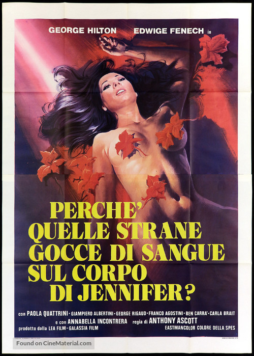 Perch&egrave; quelle strane gocce di sangue sul corpo di Jennifer? - Italian Movie Poster
