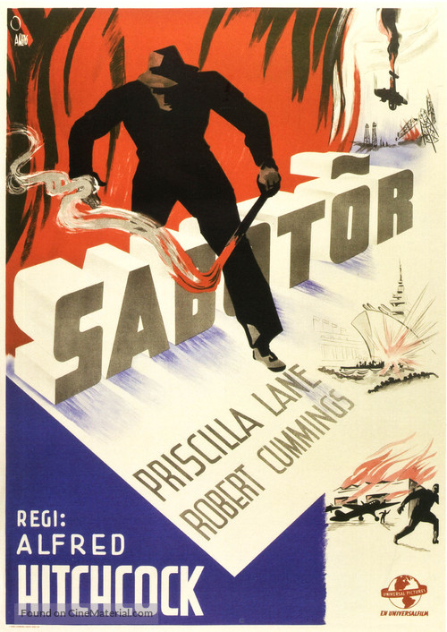 Saboteur - Swedish Movie Poster