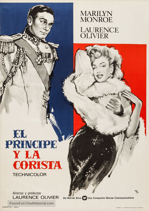 The Prince and the Showgirl - Spanish Movie Poster